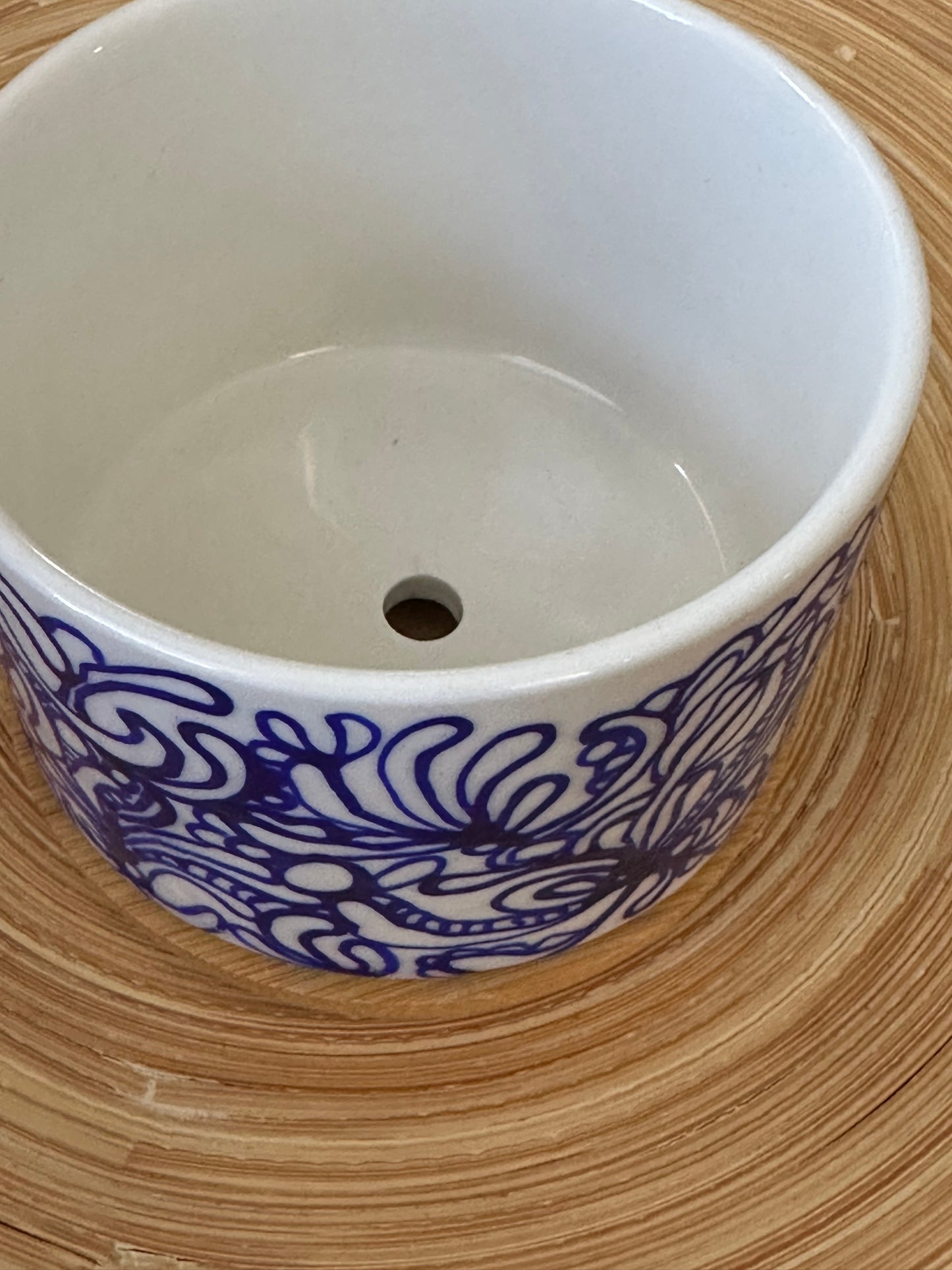 Hand Painted Mini Pot (Royal Floral)