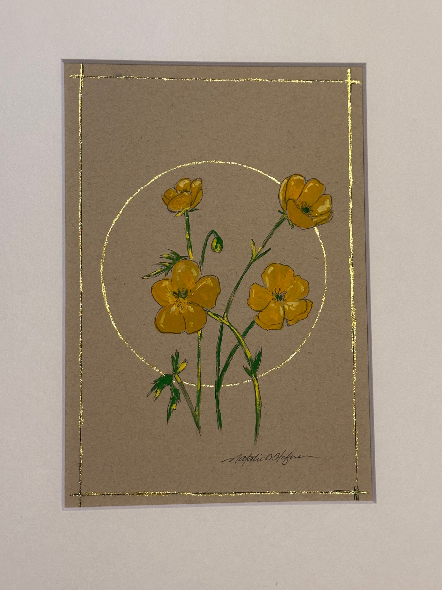 Matted Original Artwork: Buttercups (8x10)