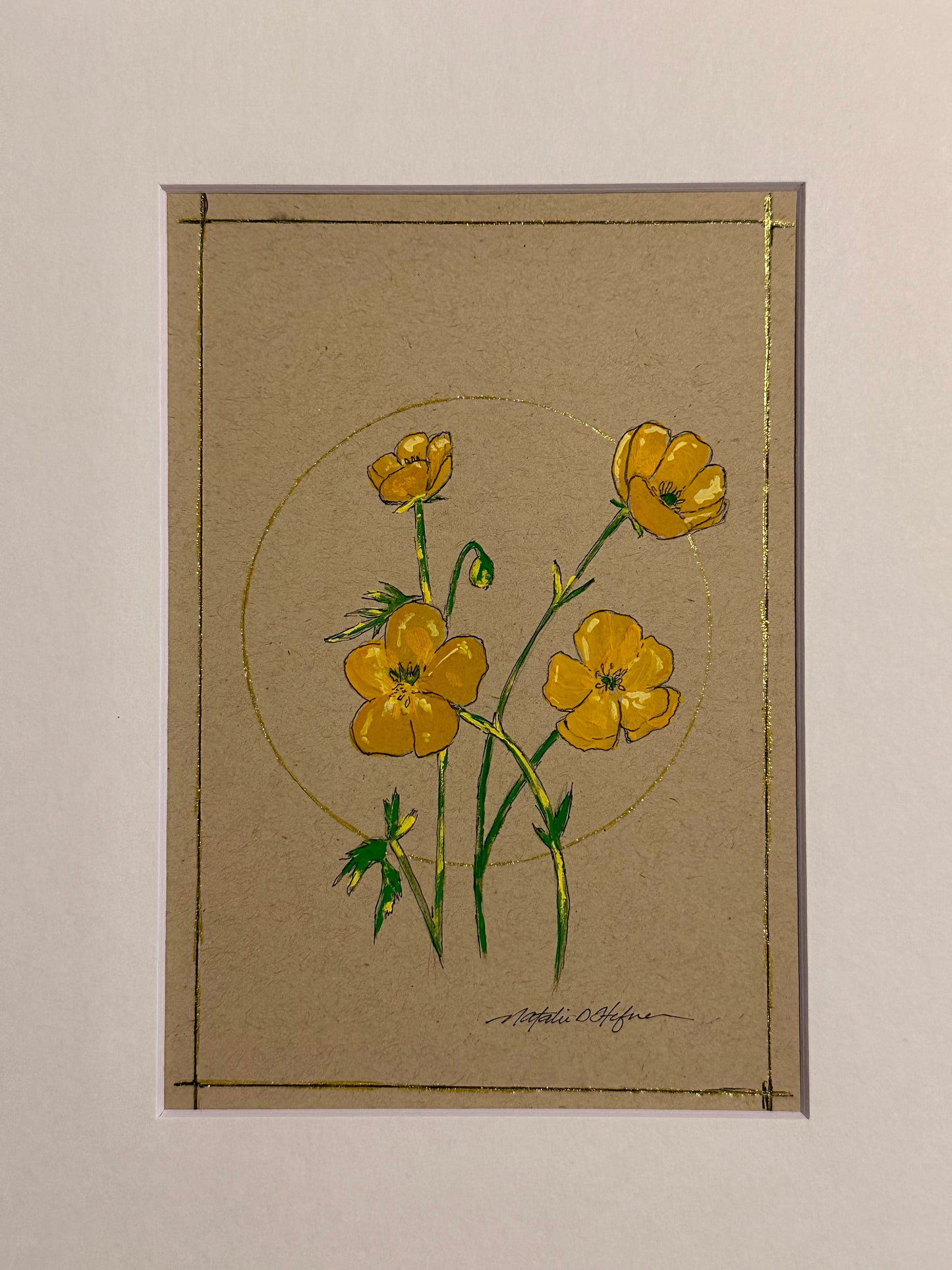 Matted Original Artwork: Buttercups (8x10)