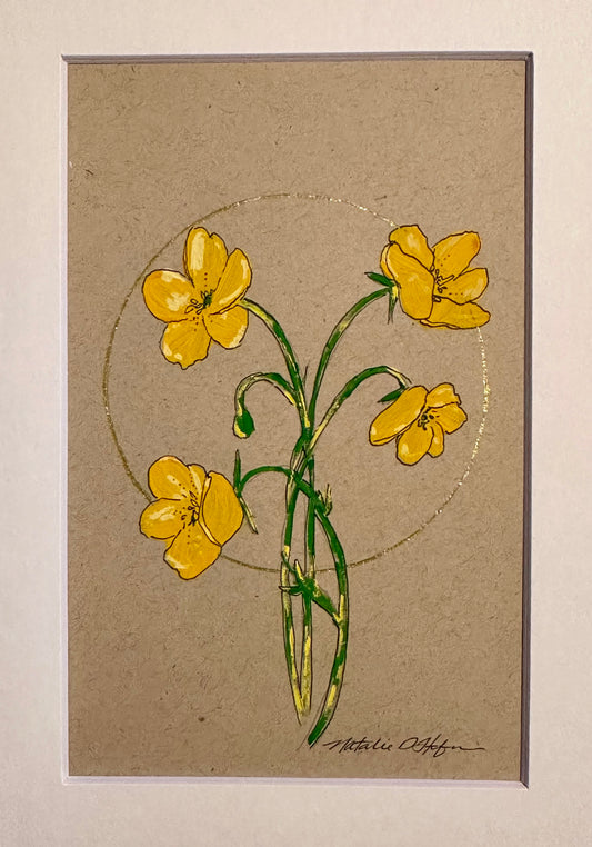 Matted Original Artwork: Buttercups (5x7)
